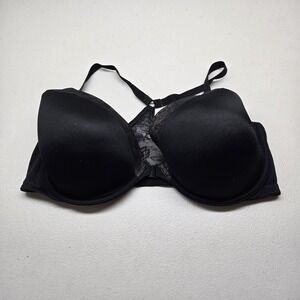 Warner's Women Bra 38C Black Floral RF5051T T Shirt Underwired Front Closure